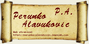 Perunko Alavuković vizit kartica